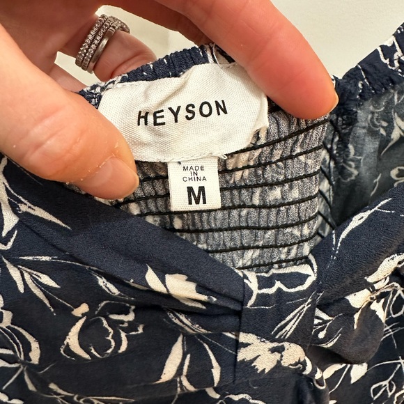 Pink Blush Navy Floral Sweetheart Neck Long Sleeve Maternity Top - Picture 3 of 4